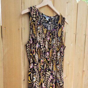 Croft & Barrow Retro Floral Print Dress Size L